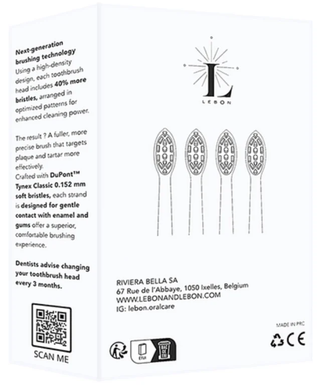 LEBON Replacement Brush Heads 4-Pack
